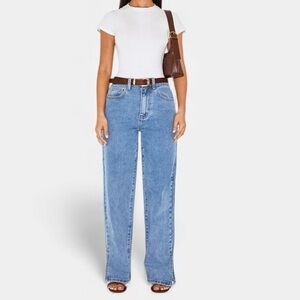 NWT REDIAL VINTAGE WASH STRAIGHT LEG DOUBLE SEAMED SPLIT HEM JEANS 90’s Size 6